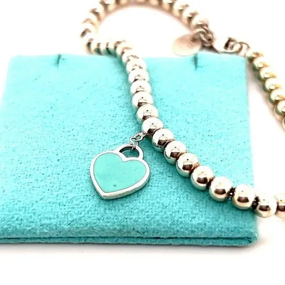 T&Co. 925 Mini Heart Tag Beaded Bracelet - Picture 6 of 11